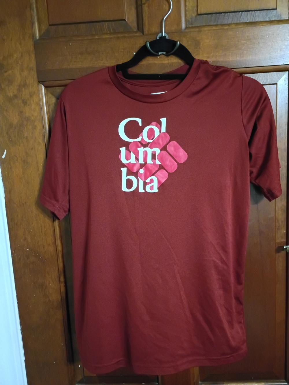 Columbia Youth Short Sleeve Logo Tee - Burgundy Size XL